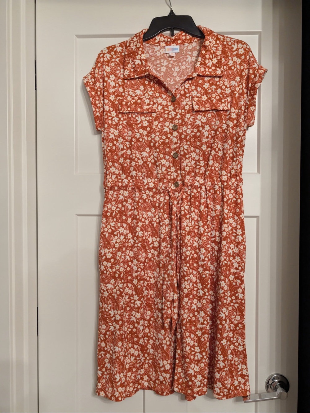 Buy 1 get 2 free. Lularoe Rust Floral Button-Front Women’s Dress